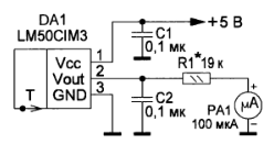 термометр на микросхеме LM50CIM3