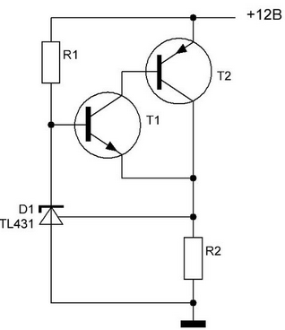 Мощный стабилизатор тока на TL431, схема