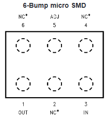 Цоколевка  и маркировка LM317 в корпусе 6-Bump micro SMD