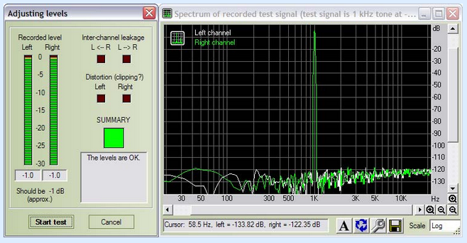 аналитическое окно RMAA/спектроанализатор звука программа на Widows