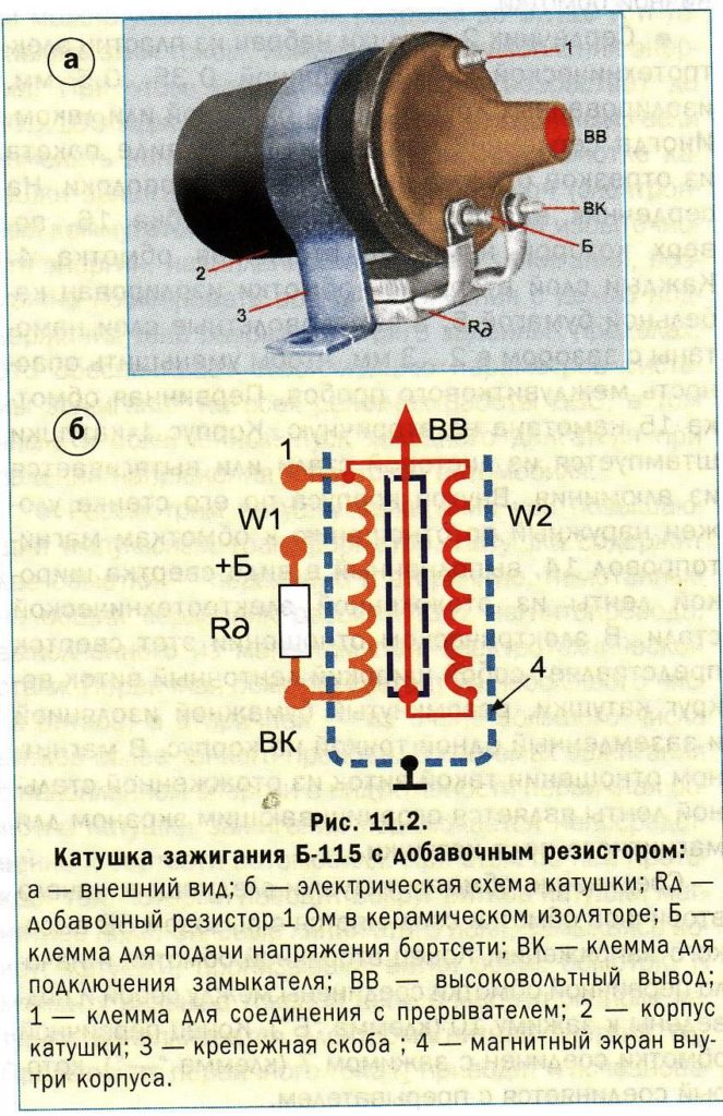 схема катушки зажигания Б-115
